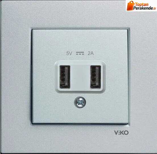 Artline Novella/Trenda N/T Gümüş Usb Priz Kapak 5V-2A